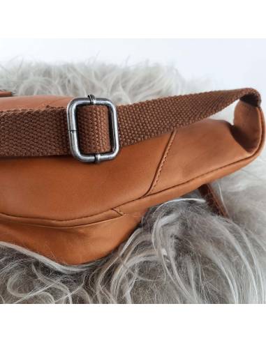 Sac Banane en cuir véritable cognac