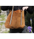 Women's tote bag style Nubuck Cognac VILNIUS