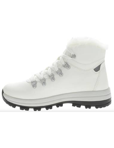 Baskets chaudes pour femme en cuir végétal et col en fausse fourrure