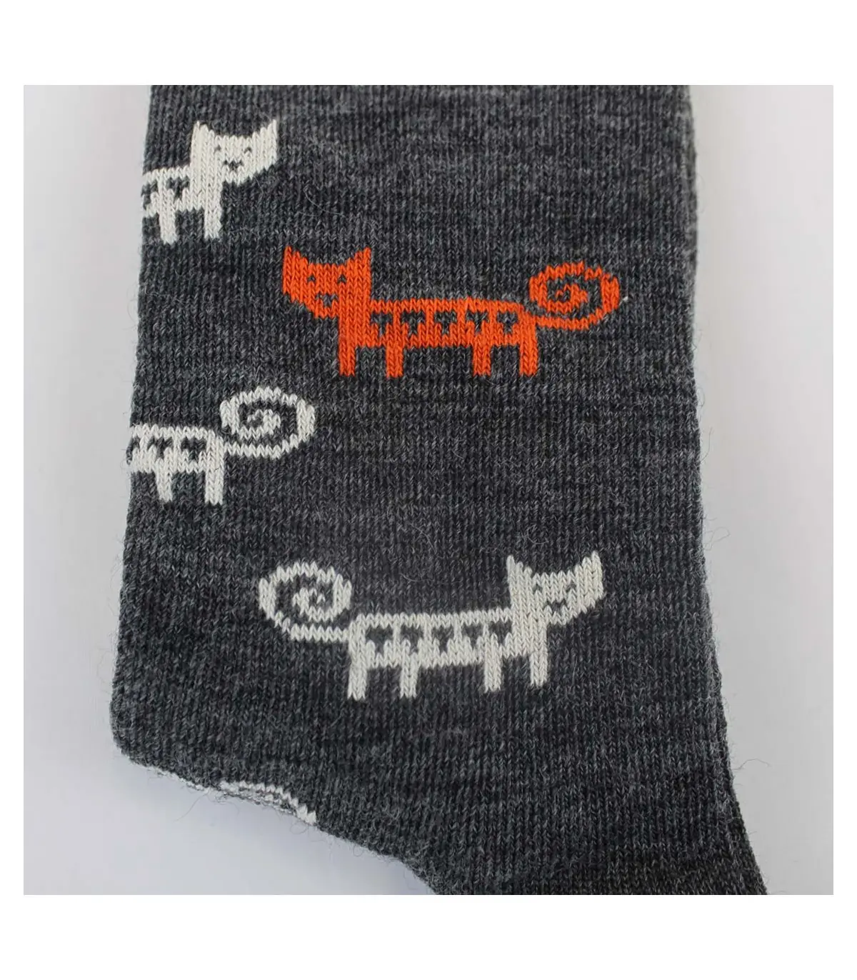 Calcetines de lana de Merino mujeres patron de gato