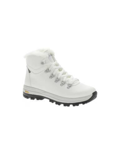 Baskets chaudes pour femme en cuir végétal et col en fausse fourrure