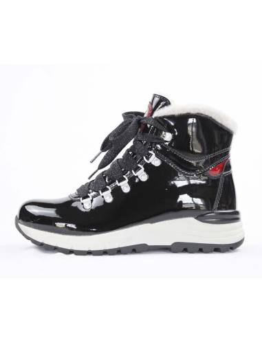 Baskets hiver en cuir vernis noirfemme - Olang Piper