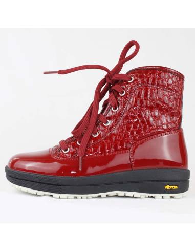 Sneakers de neige femme vernis rouge croco semelle Vibram - Olang SOUND
