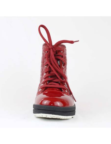 Bottines hiver femme vernis rouge croco semelle Vibram - Olang SOUND
