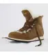 Women's high-top winter trainers in mocha suede leather and sheepskin wool