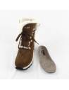 Warme Damen-Winterstiefel aus wasserabweisendem Leder in Mokka- Olang STELLA
