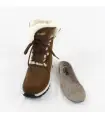 Warme Damen-Stiefel aus wasserabweisendem Leder in Mokka