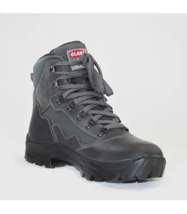 Caliente botas de cuero gris antracita impermeable para los hombres