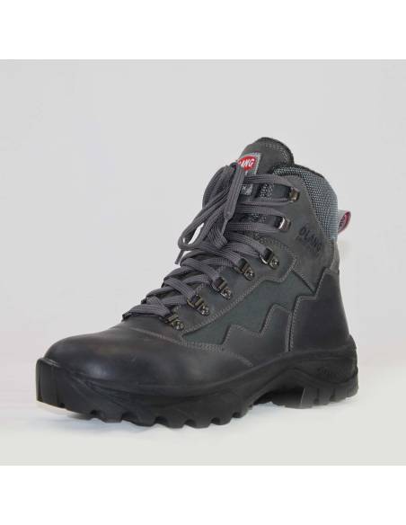 Warm waterproof anthracite grey leather boots for men