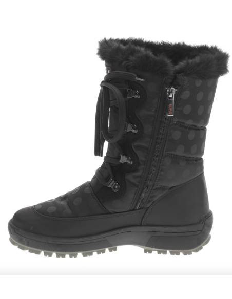 Bottes chaudes Carmen noir à pois