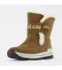 Women's winter boots in water-repellent brown nubuck leather with wool lining