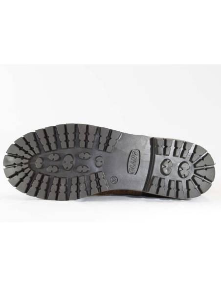 Botas de invierno cálidas de piel de vacuno marrón para mujer