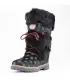 Women's rabbit fur and cowhair patterned warm winter boots