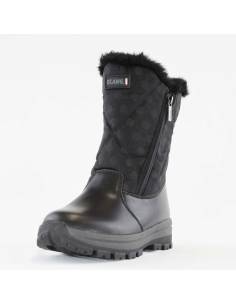 Warme Stiefeletten für Frauen aus schwarzem Polyester mit Punkten und Hydro York