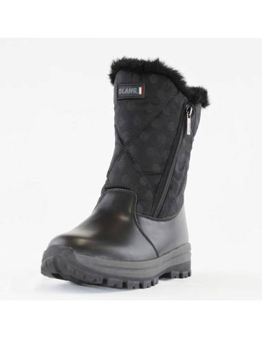 Bottines chaudes pour femme en polyester noir à pois et hydro york