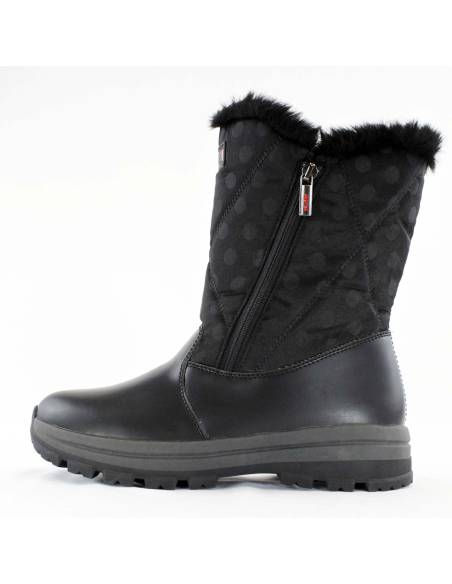 Bottines chaudes pour femme en polyester noir à pois et hydro york