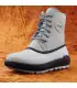 Women's warm winter boots in water-repellent off-white oiled leather with pure wool lining