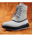 Women's winter boots in white water-repellent leather with wool lining