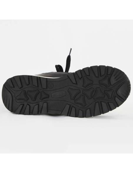 Bottes d'hiver pour femme en cuir noir et col en cuir vernis fleuri noir