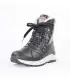Women's warm boots in leather with floral details and virgin wool lining
