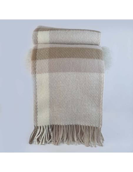 Warmes Plaid mit Diamant-Chevrons aus reiner Wolle