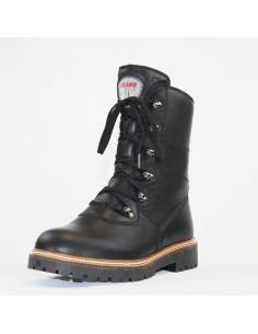Warme Damen-Winterstiefel aus Leder und schwarz gefüttert mit echtem Pelz.