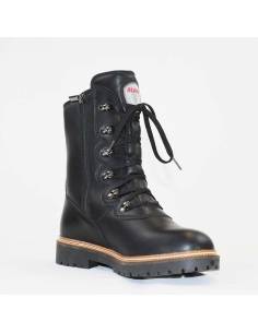 Warme Damen-Winterstiefel aus Leder und schwarz gefüttert mit echtem Pelz. 2