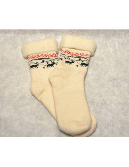 Cocoon in unbleached wool socks