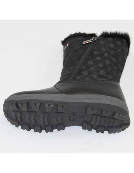 Warme, halbwadenhohe Damenstiefeletten aus Polyester mit schwarzen Gewichten und Reißverschlüssen