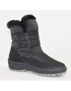 Boots chaudes pour femme en polyester noir à pois et scratch 2