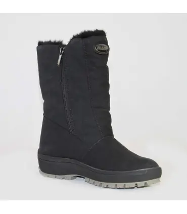 Bottines chaudes d'hiver pour femme en velours noir et fourrées en laine 