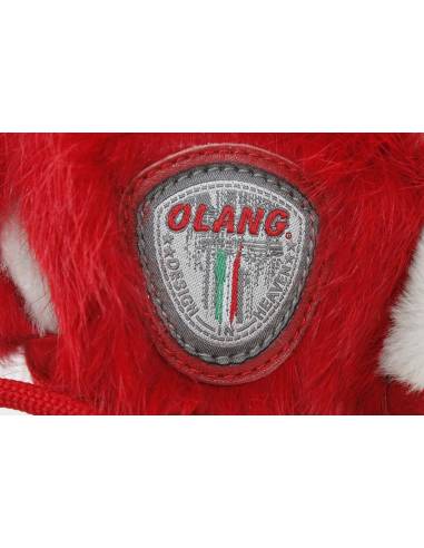 Warm ankle boots in crocodile-print suede with rabbit collar- Olang Imperial