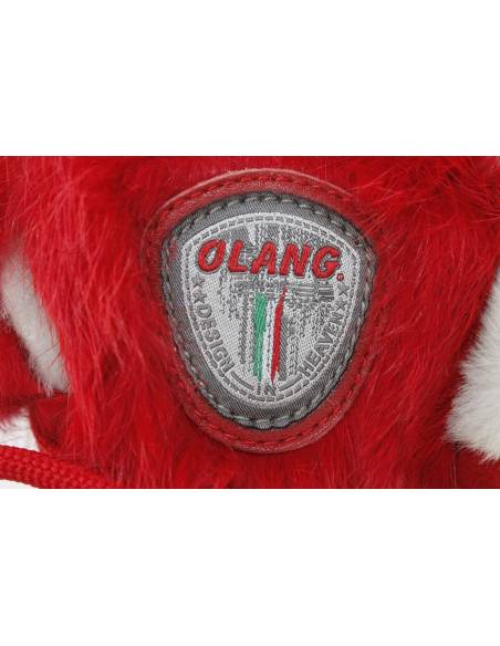 Warme Stiefeletten aus Wildleder mit Krokodilprint und Kaninchenkragen- Olang Imperial