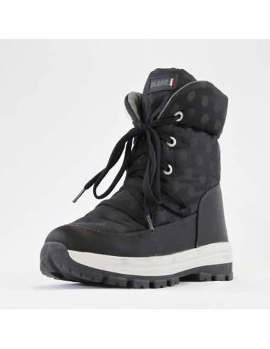 Bottes chaudes d'hiver pour femme en tissu polyester noir à pois