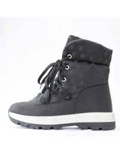 Bottes chaudes d'hiver pour femme en tissu polyester noir à pois 2