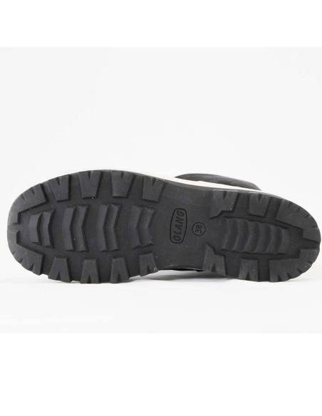 Botas de invierno cálidas de mujer en piel hidrofugada negra con lunares