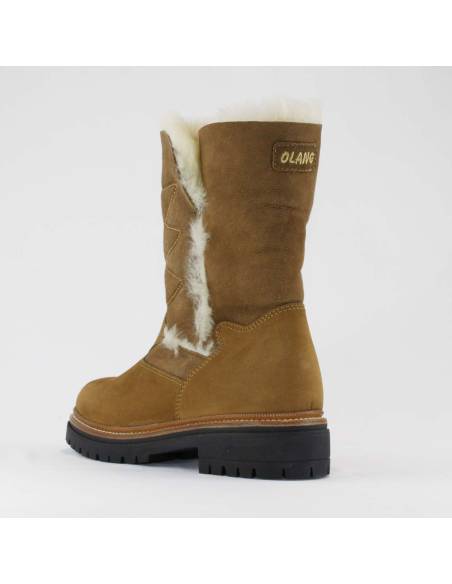 Bottes d'hiver en cuir hydrofuge fourré laine pour femme - Olang NEVE