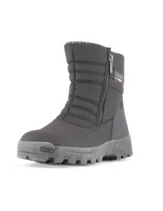 Winterschuhe für Männer aus Polyester mit schwarzer gesteppter Wattierung und Innenfutter aus Wolle.