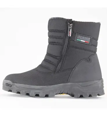 Men's winter boots in polyester with black quilted padding and wool lining