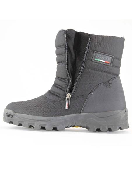 Men's winter boots in polyester with black quilted padding and wool lining