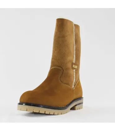 Chaussures chaudes mi-cheville pour femmes en peau de mouton retournée et cuir hydro 