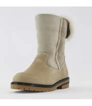 Women's warm mid-calf sheepskin and hydro leather shoes