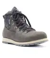 Warm high-top trainers for men in brown leather with military pattern inserts