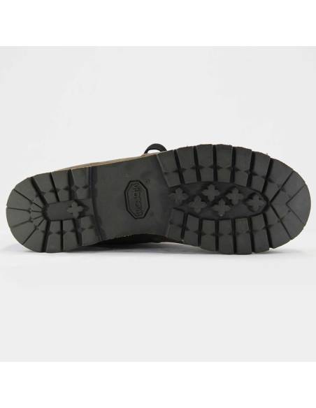 Warmer, knöchelhoher Sneaker für Herren aus braunem Leder und Einsätzen mit Militärmuster.