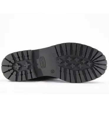 Warme Winterstiefel für Frauen aus schwarzem, gewalktem Rindsleder