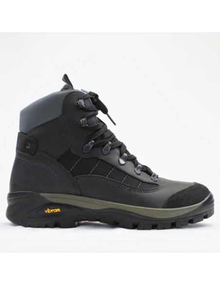 Botas de invierno cálidas para hombre en piel hidrofugada negra y cordura