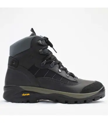 Men's warm winter boots in black hydro leather and cordura