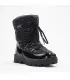 Women's warm winter boots in black waterproof leather with real wool lining