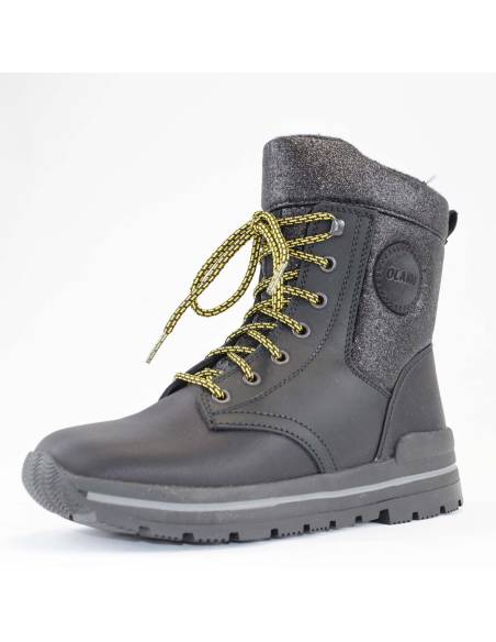 Warme Winterstiefeletten für Frauen aus gestepptem Polyester mit Pailletten.