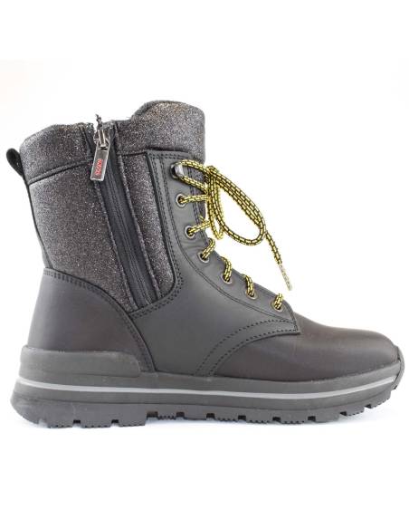 Warme Winterstiefeletten für Frauen aus gestepptem Polyester mit Pailletten.